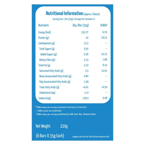 MuscleBlaze 10g Protein Bar (Cookies & Cream, Pack of 6) | Protein Blend, Healthy Protein Snacks | For Energy & Fitness - Image 3